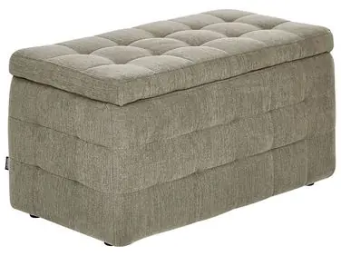 Storage Ottoman MICHIGAN Fabric Olive Green - Living Room