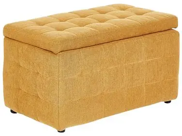 Storage Ottoman MICHIGAN Fabric Yellow - Living Room