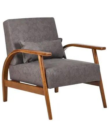 Armchair SKARA Faux Leather Dark Brown - Living Room