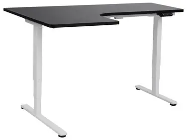 Escritorio esquinero regulable eléctrico DESTINES Negro/Blanco 160 cm 109 cm Izquierda - Oficina