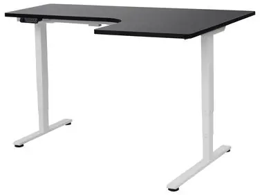 Escritorio esquinero regulable eléctrico DESTINES Negro/Blanco 160 cm 109 cm Derecha - Oficina