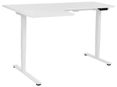 Electric Adjustable Corner Desk DESTINES White 160 cm 109 cm Left Hand - Home Office