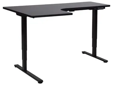Electric Adjustable Corner Desk DESTINES Black 160 cm 109 cm Left Hand - Home Office