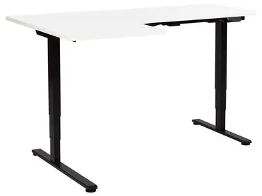 Electric Adjustable Corner Desk DESTINES White/ Black 160 cm 109 cm Left Hand - Home Office