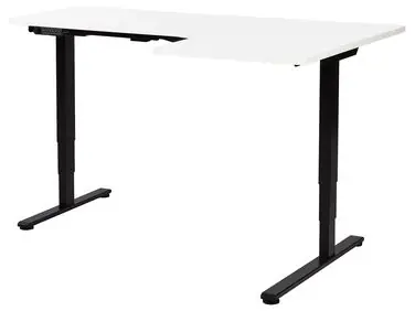 Electric Adjustable Corner Desk DESTINES White/ Black 160 cm 109 cm Right Hand - Home Office