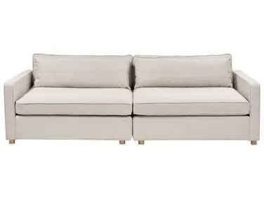 Sofa 3 Seater VINSTRA Fabric Beige - Living Room