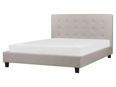 Cama Tela LA ROCHELLE 160 x 200 cm Gris claro - Dormitorio