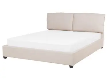 Cama Tela BELFORT 160 x 200 cm Beige claro - Dormitorio