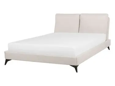 Bed Chenille MELLE 140 x 200 cm (EU Double) Light Beige - Bedroom