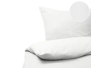 Conjunto de fundas de edredón AVONDALE Satén de algodón 155 x 220 cm Blanco - Dormitorio
