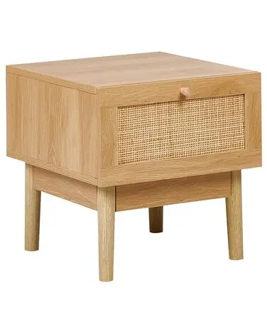 1 Drawer Bedside Table NIVO Light Brown - Bedroom