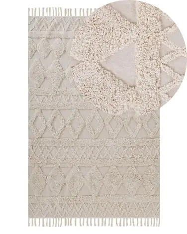 Alfombra DIDIM Beige 140 x 200 cm Algodón - Accesorios decorativos