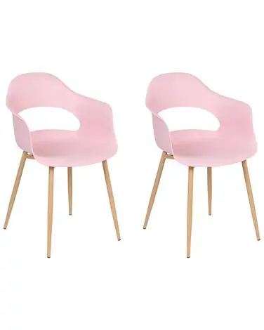 Conjunto de 2 sillas de comedor UTICA Rosa