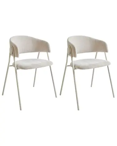 Conjunto de 2 sillas de comedor ALANSON Chenilla Beige claro