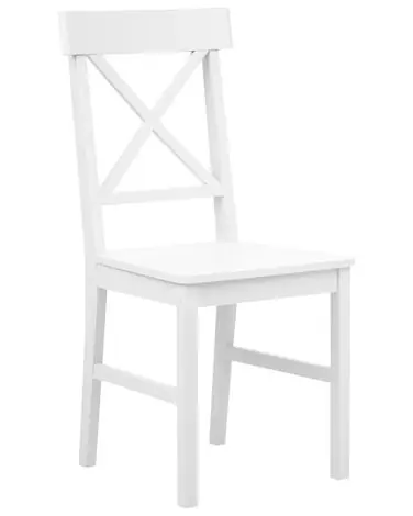 Conjunto de 2 sillas de comedor BARLEE Madera de álamo Blanco