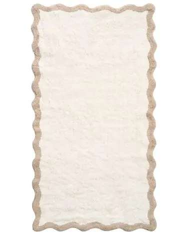 Alfombrilla de baño NANGAL Marrón/Beige 80 x 150 cm Algodón - Accesorios decorativos