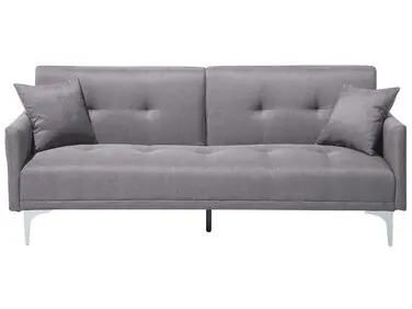 Sofa Bed 3 Seater LUCAN Fabric Grey - Living Room