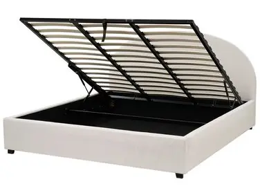 Ottoman Bed VAUCLUSE Fabric Light Beige 180 x 200 cm (EU Super King) - Bedroom