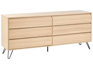 6 Drawer Chest CARDIGAN Light Brown - Living Room