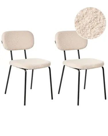 Conjunto de 2 sillas ADAIR Bouclé Beige - Comedor