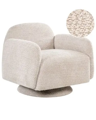 Swivel Armchair AAPUA Fabric Beige - Living Room