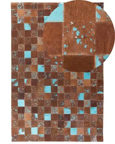 Alfombra ALIAGA Marrón 140 x 200 cm Piel - Accesorios decorativos