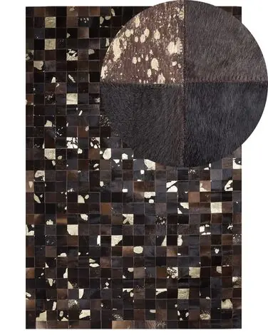 Alfombra BANDIRMA Marrón 140 x 200 cm Piel - Accesorios decorativos