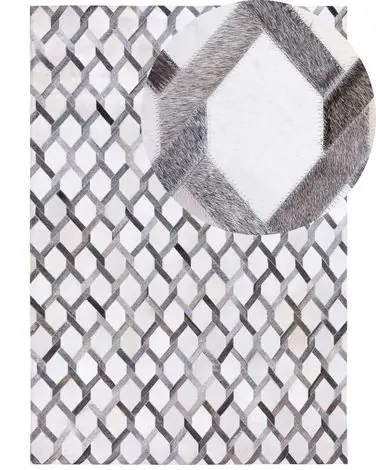 Alfombra AYDIN Gris 160 x 230 cm Piel - Accesorios decorativos