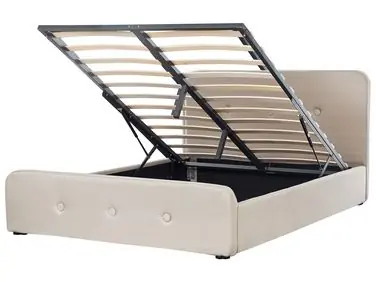 Ottoman Bed RENNES Fabric Beige 160 x 200 cm (EU King Size) - Bedroom