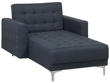 Chaise longue ABERDEEN Tela Gris oscuro - Sala de estar