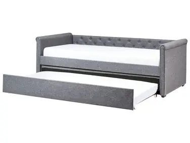 Trundle Bed Fabric LIBOURNE 90 x 200 cm (EU Single) Dark Grey - Bedroom