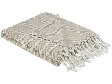 Manta TILMI Algodón 130 x 160 cm Beige claro - Accesorios decorativos