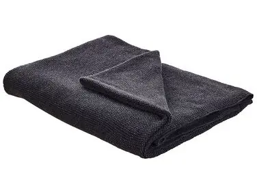 Blanket ASAKA Cotton 130 x 180 cm Dark Grey - Home Accessories