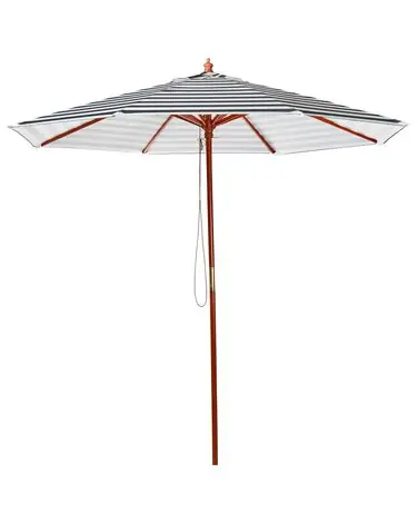 Sombrilla de jardín 260 cm FERENTILLO Negro/Blanco - Jardín y balcón