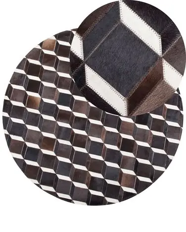 Alfombra ALPKOY Marrón ø 140 cm Piel - Accesorios decorativos