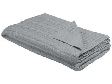 Blanket ANAMUR Cotton 110 x 180 cm Light Grey - Home Accessories