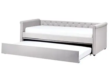 Trundle Bed Fabric LIBOURNE 90 x 200 cm (EU Single) Light Grey - Bedroom