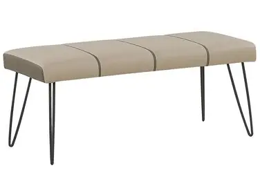Upholstered Bench BETIN Faux Leather Sand Beige - Bedroom