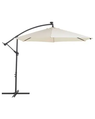 Cantilever Parasol LED 285 cm CORVAL Beige - Garden & Balcony