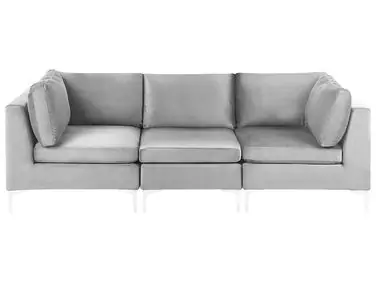 Sofá modular 3 plazas EVJA Gris Terciopelo - Sala de estar
