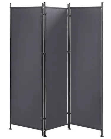 3 Panel Room Divider NARNI Grey 160 cm 170 cm - Home Accessories