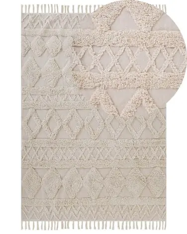 Alfombra DIDIM Beige 160 x 230 cm Algodón - Accesorios decorativos