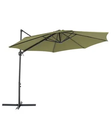 Cantilever Parasol 295 cm SAVONA II Olive Green - Garden & Balcony