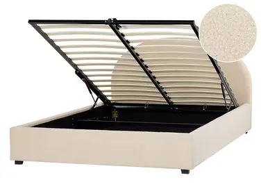 Ottoman Bed VAUCLUSE Boucle Beige 140 x 200 cm (EU Double) - Bedroom