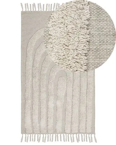 Alfombra HAKKARI Beige claro 80 x 150 cm Algodón - Accesorios decorativos