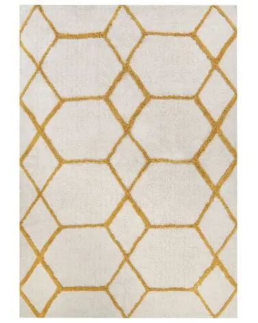 Alfombra BEYLER Blanco 160 x 230 cm Algodón - Accesorios decorativos