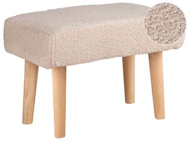Taburete TAKOMA Bouclé Beige claro - Sala de estar