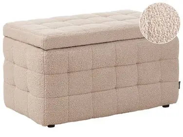 Storage Ottoman MICHIGAN Boucle Beige - Living Room