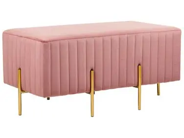 Upholstered Bench DAYTON Velvet Pastel Pink - Bedroom