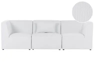 Sofá modular 3 plazas LEMVIG Blanco crema Pana - Sala de estar